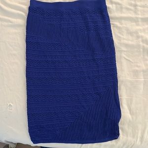 Rachel Roy Blue Stretch Lace Pencil Skirt Size Medium